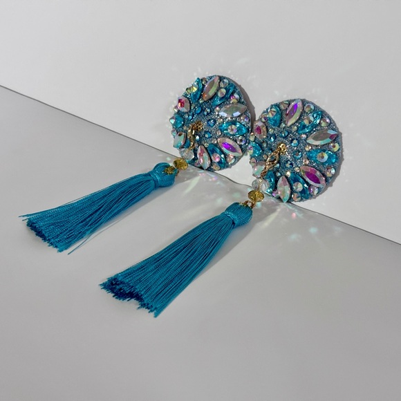 Elegant Blue Tassel Pasties - Picture 1 of 4